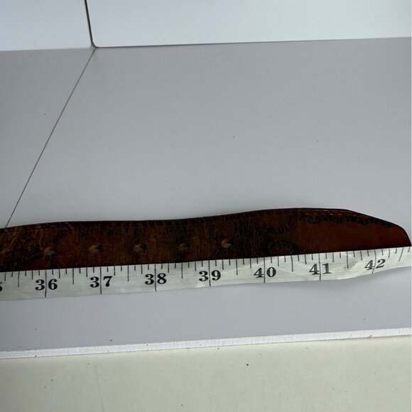 Rio Grande Western Tooled Belt Sz 38 Cognac Brown Steerhide Leather VTG Cowgirl - Picture 13 of 14